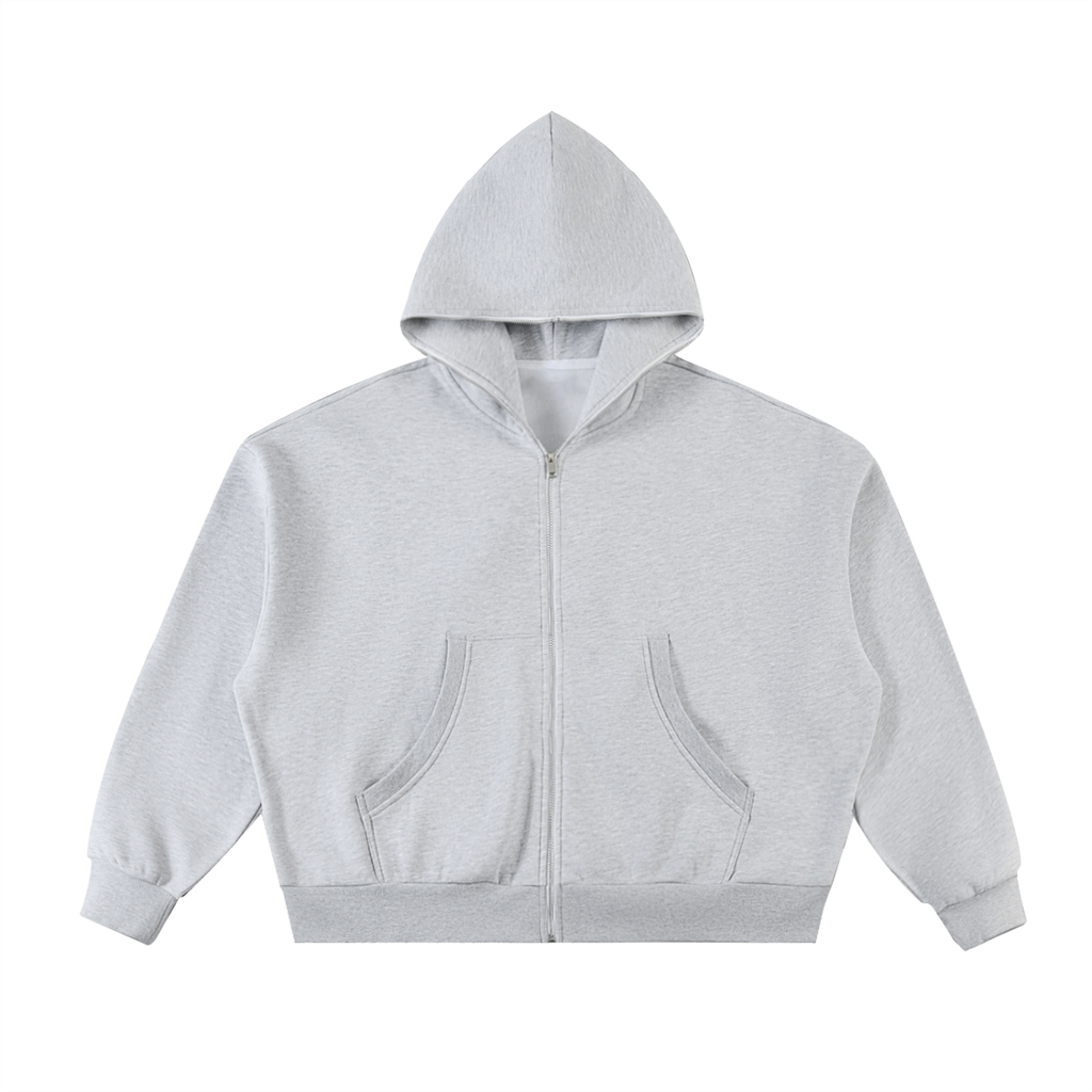 Full-Zip Boxy Hoodie
