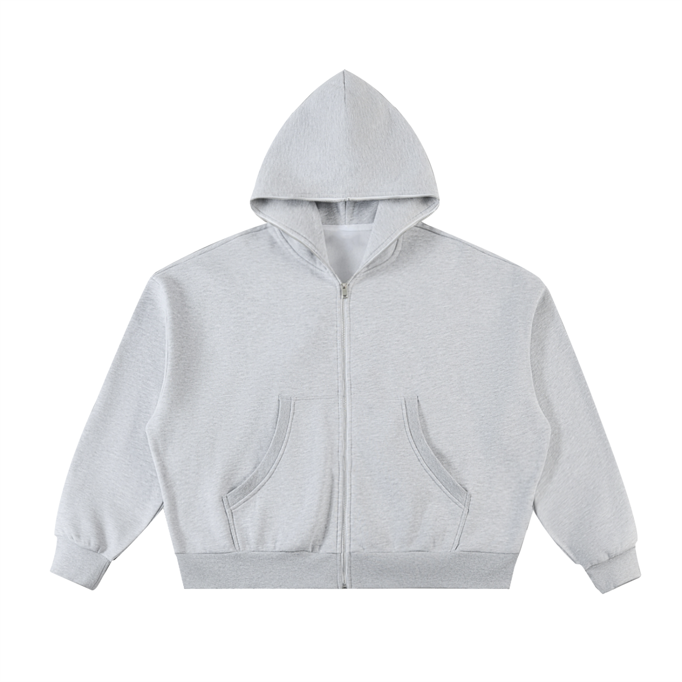 Full-Zip Boxy Hoodie